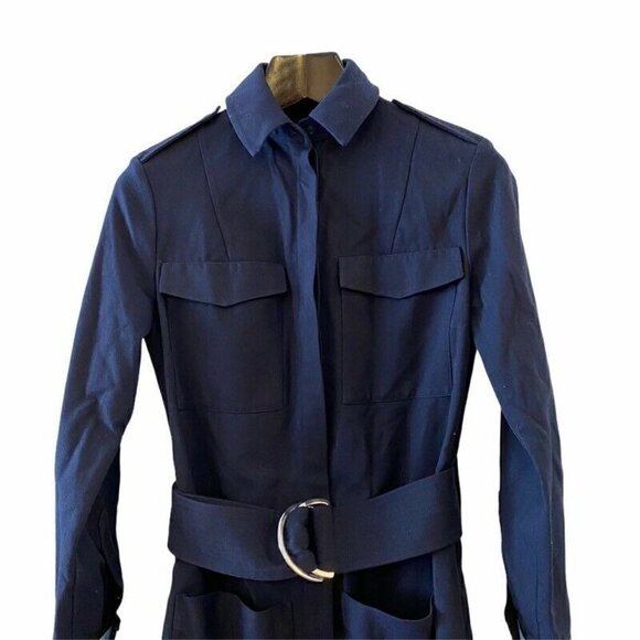 Victoria Victoria Beckham Coat Dress Blue Belt Small - Picture 2 of 7